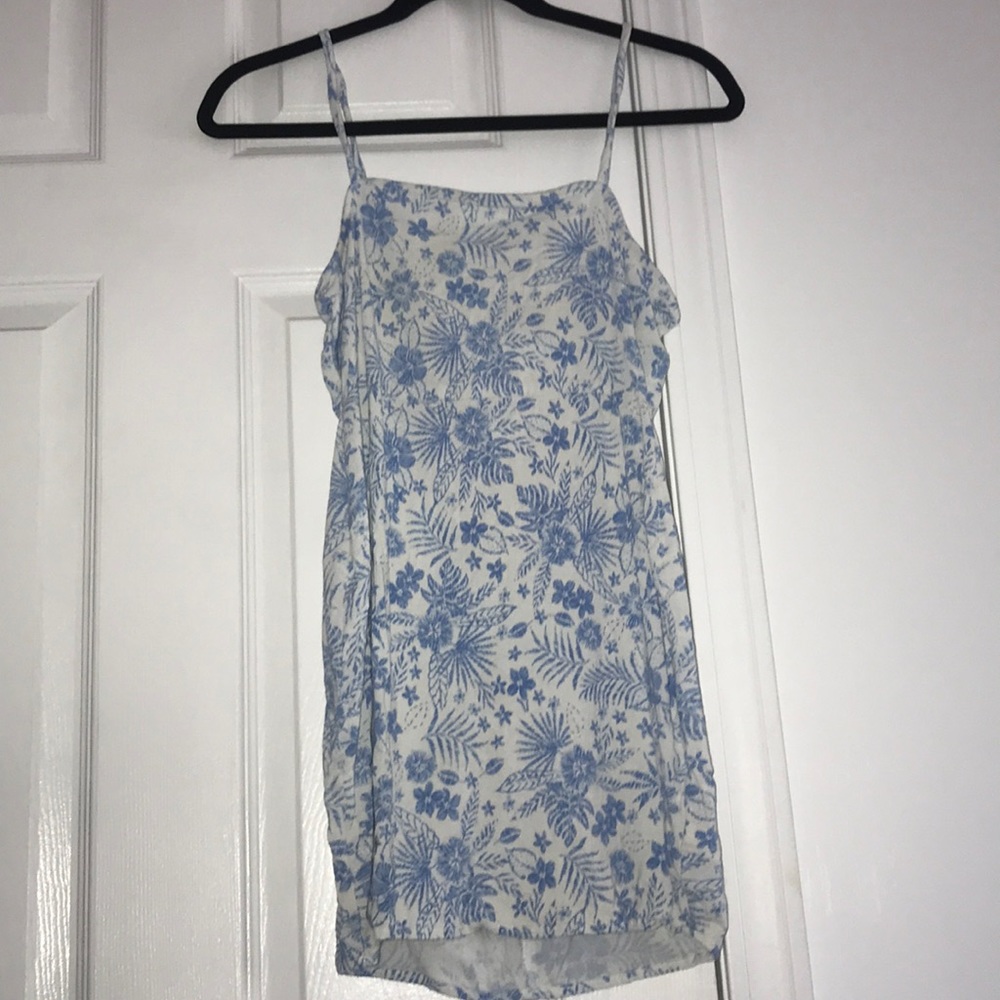 Blue and white mini tight dress
